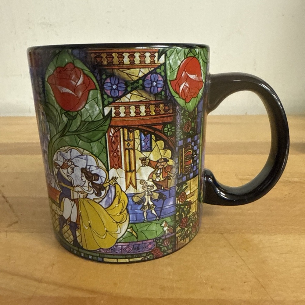 BEAUTY AND THE BEAST Disney Stained Glass Mug